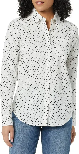 Amazon Essentials Women's Classic-Fit Long-Sleeve Button-Down Poplin Shirt