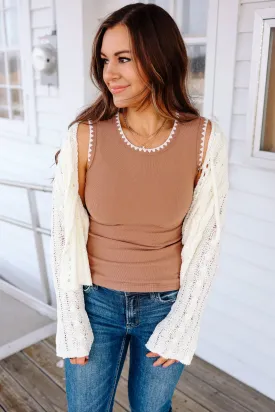 Astra Ribbed Tank - Caramel