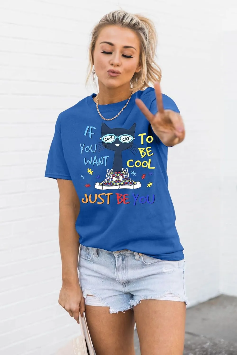 Autism Awareness Shirt Women Autistic Support Squad Shirts Mental Health Tshirt Funny Autism Support Shirt