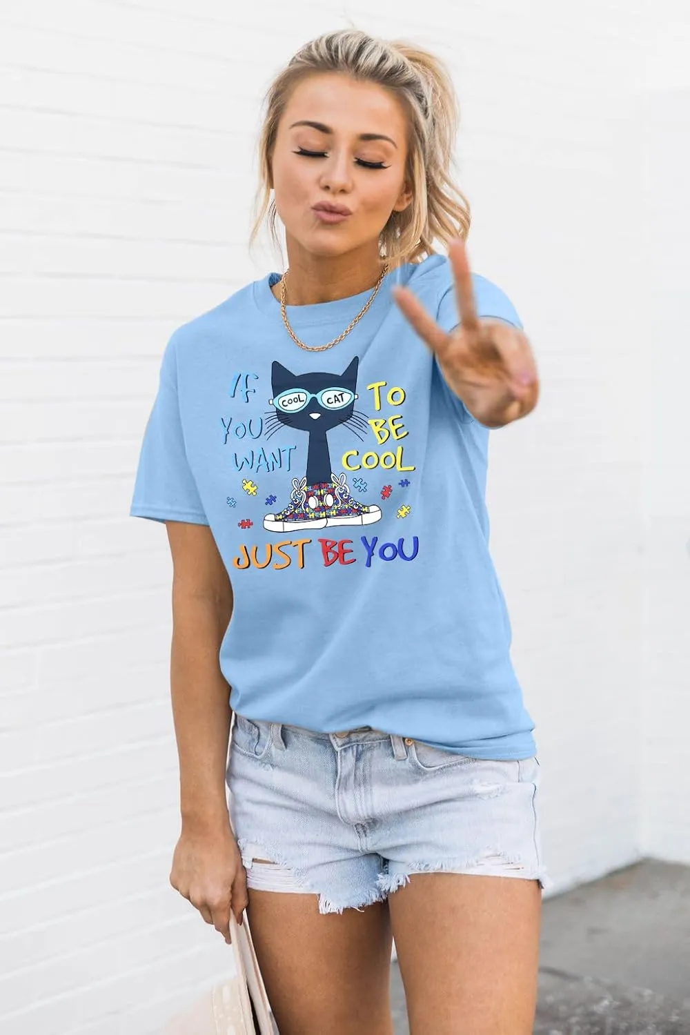 Autism Awareness Shirt Women Autistic Support Squad Shirts Mental Health Tshirt Funny Autism Support Shirt