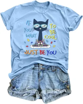 Autism Awareness Shirt Women Autistic Support Squad Shirts Mental Health Tshirt Funny Autism Support Shirt