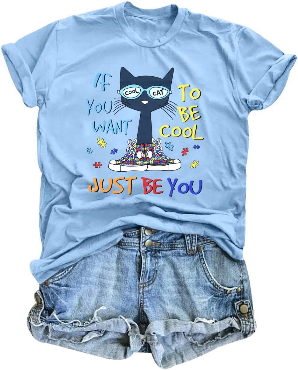 Autism Awareness Shirt Women Autistic Support Squad Shirts Mental Health Tshirt Funny Autism Support Shirt