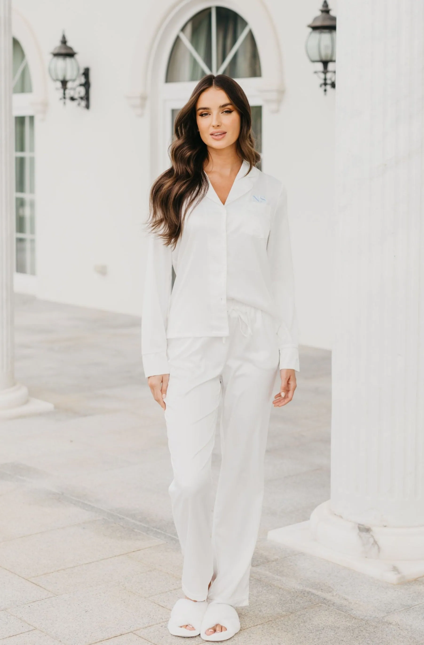 Blanche Long Satin PJ Set