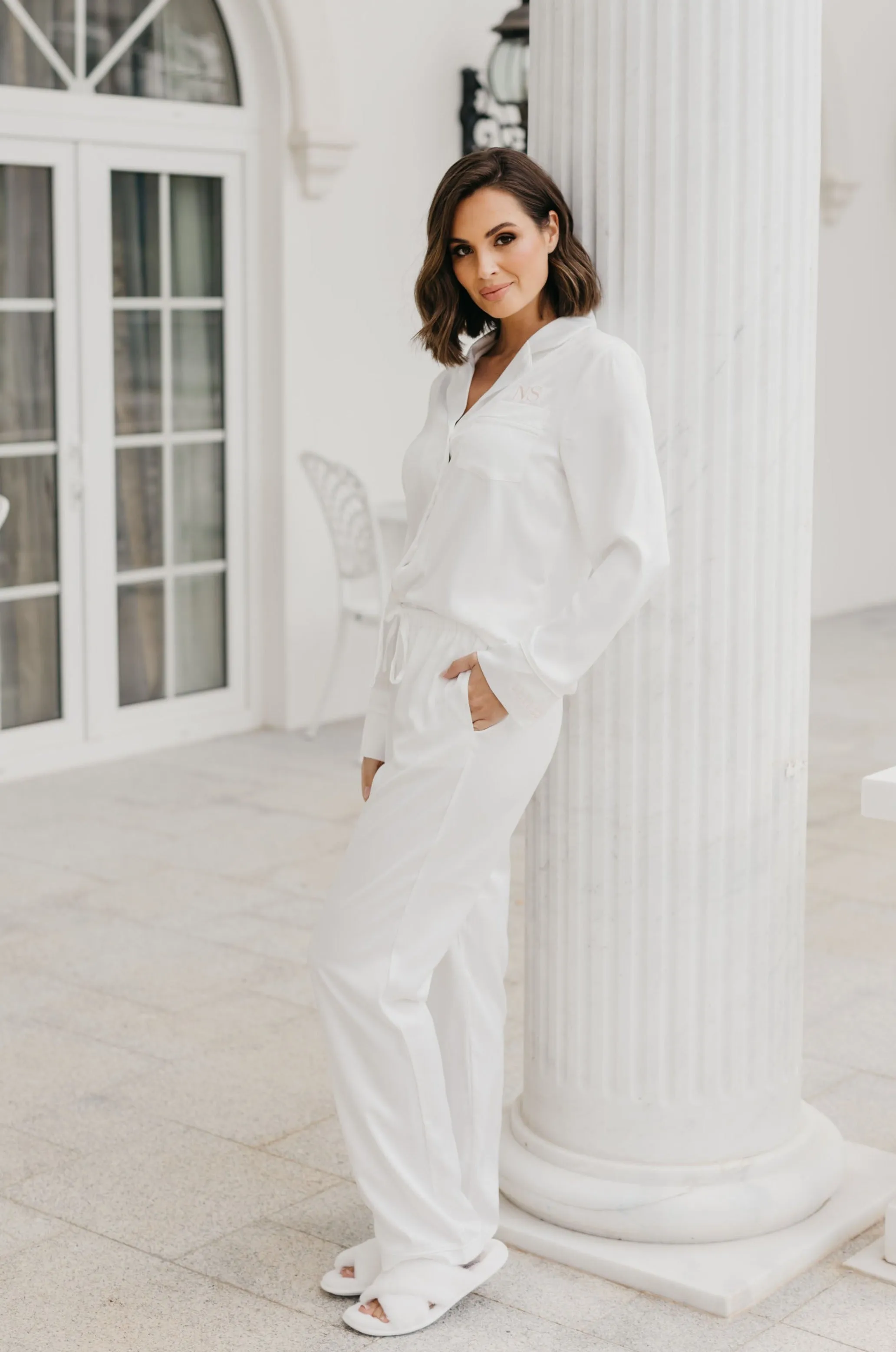 Blanche Long Satin PJ Set