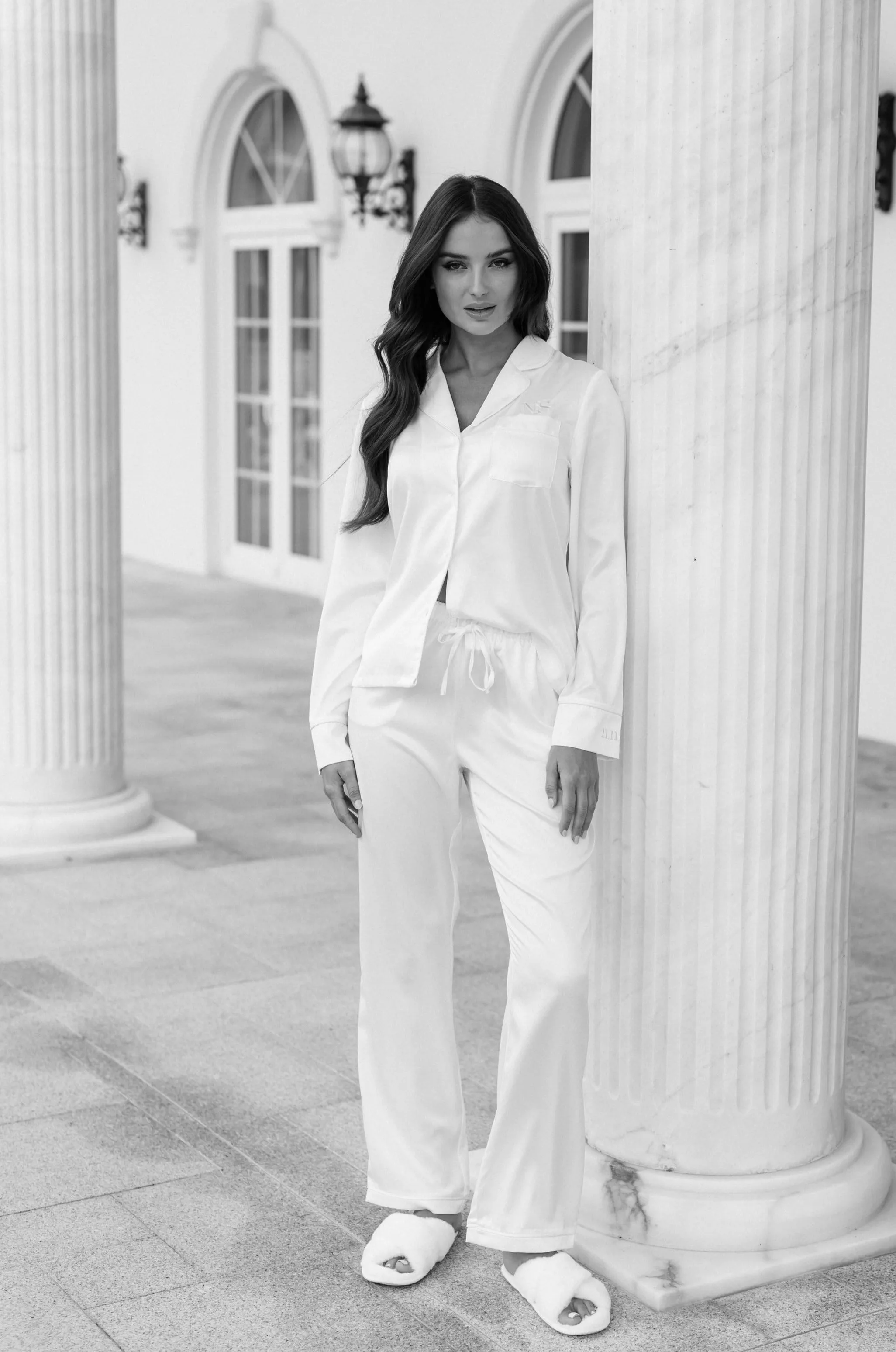 Blanche Long Satin PJ Set