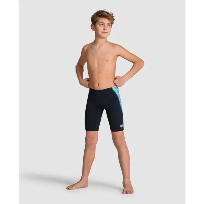 BOYS' ARENA SWIM JAMMER STARFISH PRINT - BLACK/WHITE MULTI