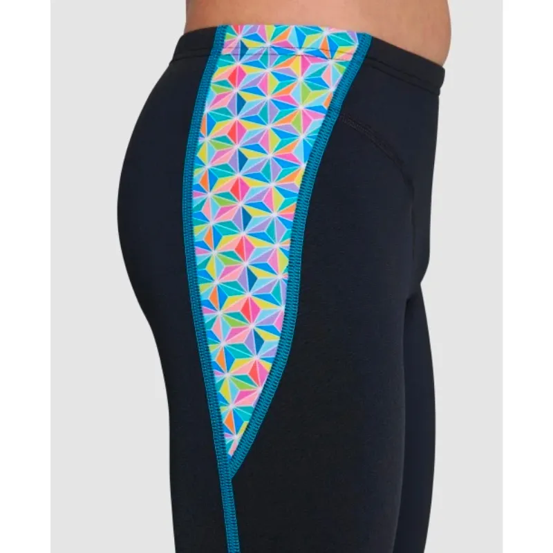 BOYS' ARENA SWIM JAMMER STARFISH PRINT - BLACK/WHITE MULTI