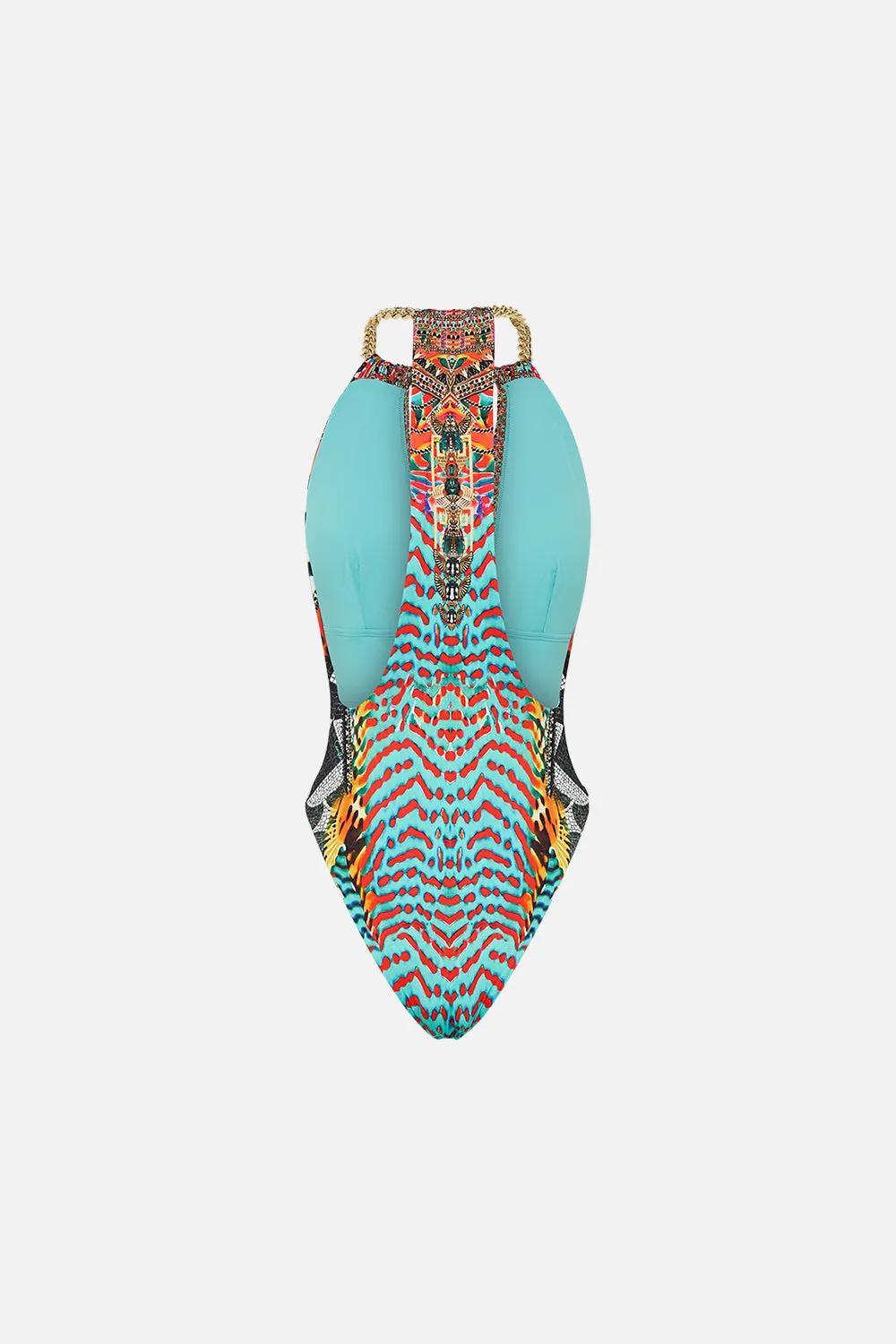 CHAIN NECK PLUNGE ONE PIECE DESERT VISIONS