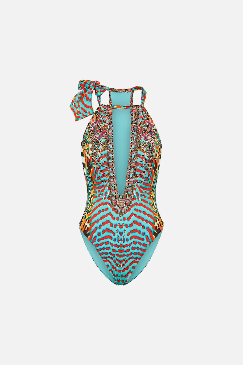 CHAIN NECK PLUNGE ONE PIECE DESERT VISIONS