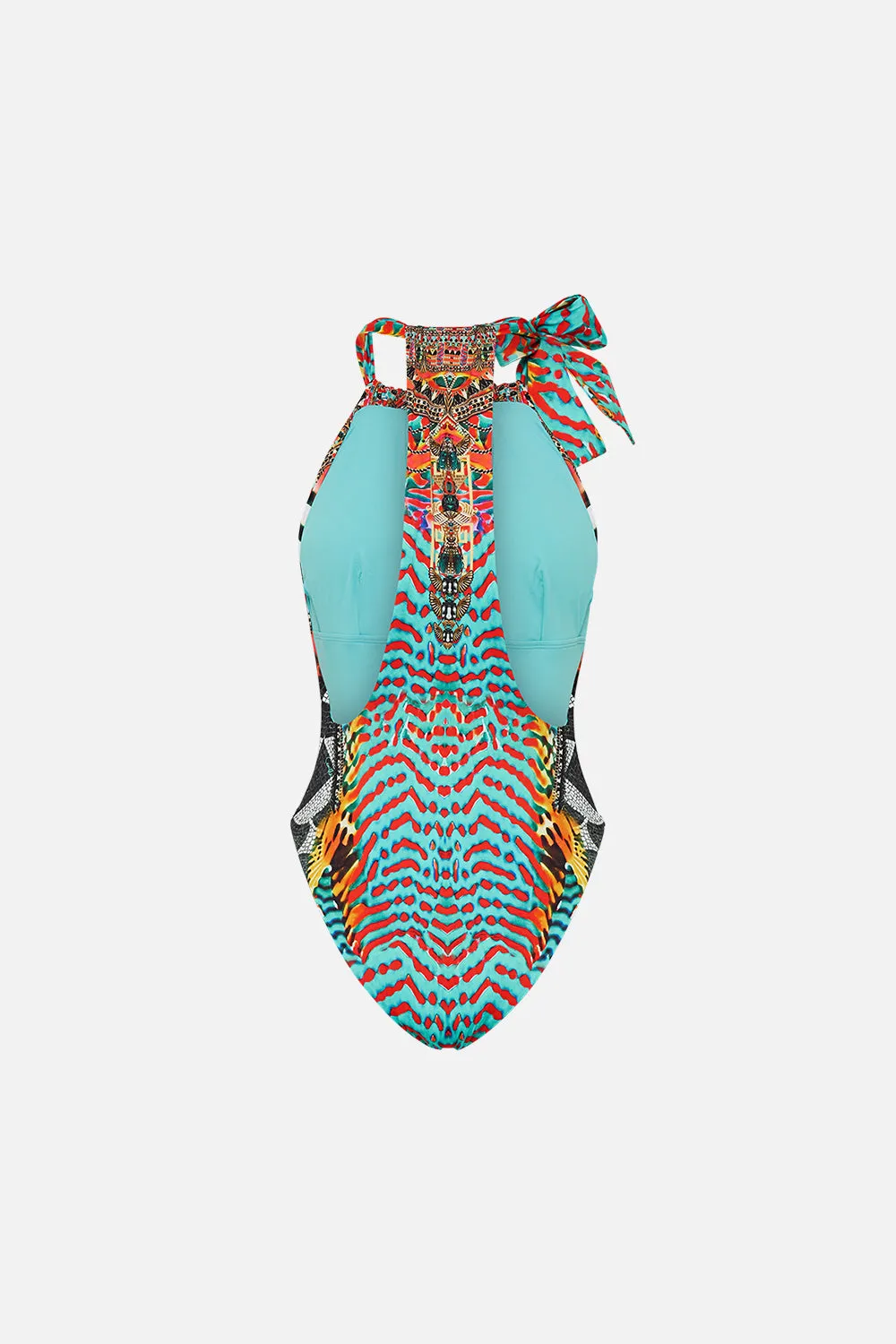 CHAIN NECK PLUNGE ONE PIECE DESERT VISIONS