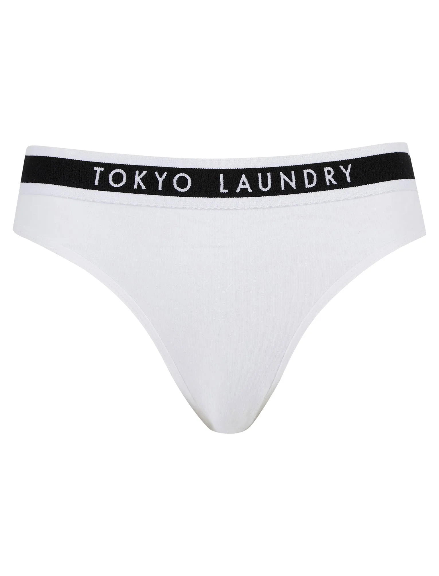 Fran (5 Pack) Cotton Assorted Briefs in Bright White / Jet Black / Light Grey Marl - Tokyo Laundry