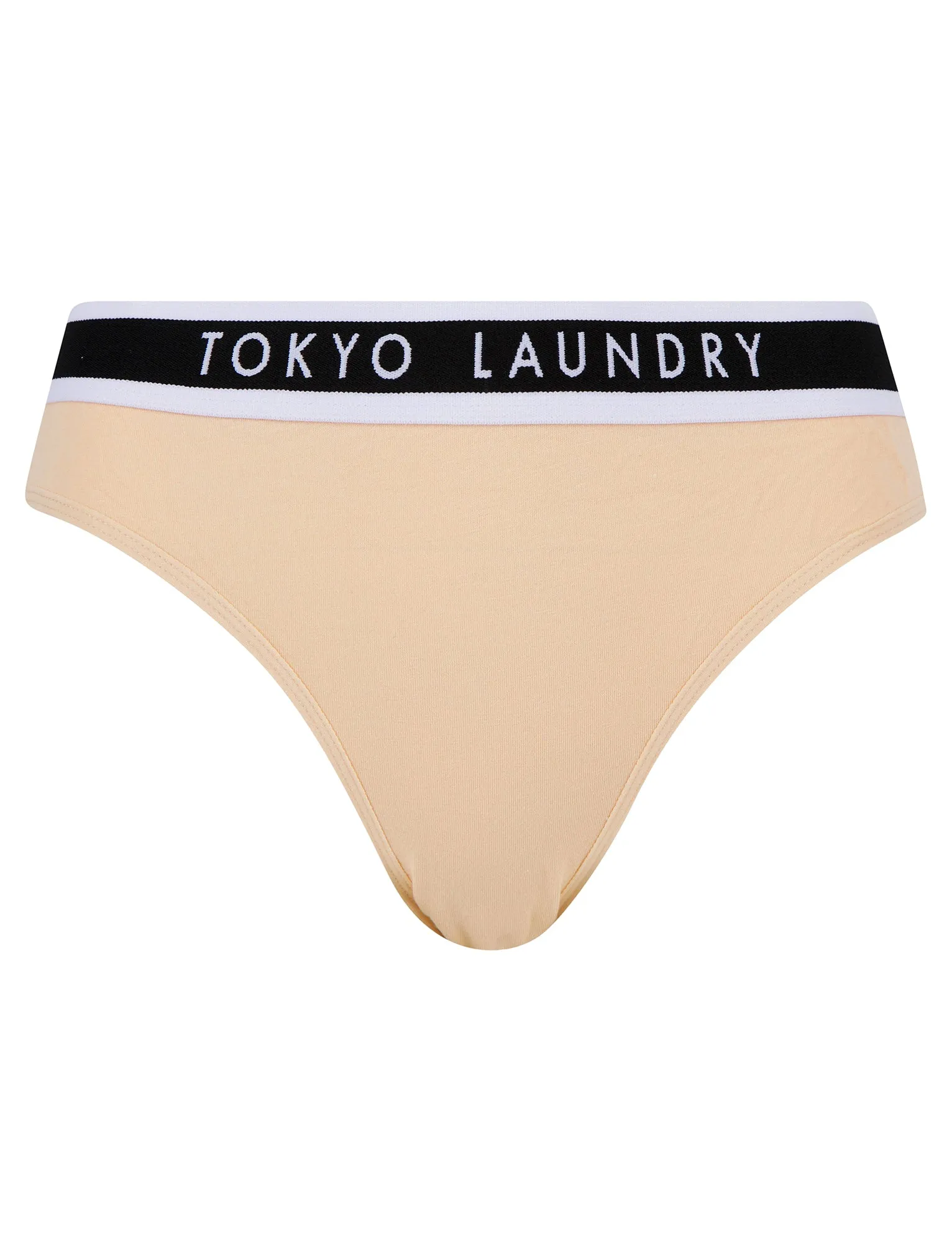 Fran (5 Pack) Cotton Assorted Briefs in Jet Black / Smoke Gray / Fairy Wren / Light Grey Marl / Deep Sea Coral - Tokyo Laundry