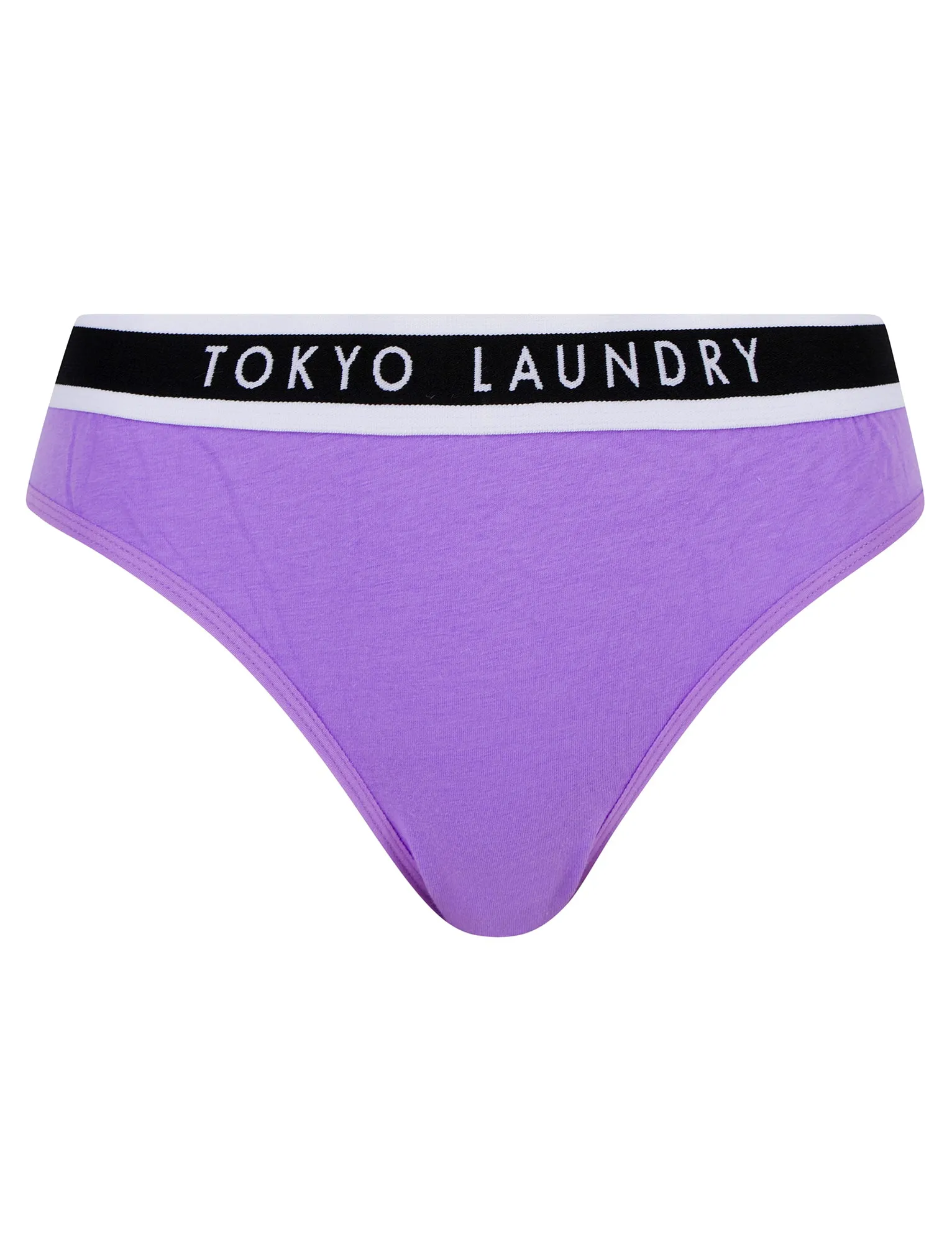 Fran (5 Pack) Cotton Assorted Briefs in Jet Black / Smoke Gray / Fairy Wren / Light Grey Marl / Deep Sea Coral - Tokyo Laundry