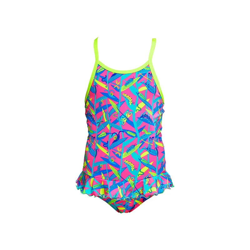 Funkita - Slug Hugs - Toddler Girls Eco Belted Frill One Piece