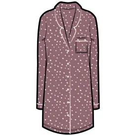 Gracie Sleep Dress | Elderberry with Cloud Dots