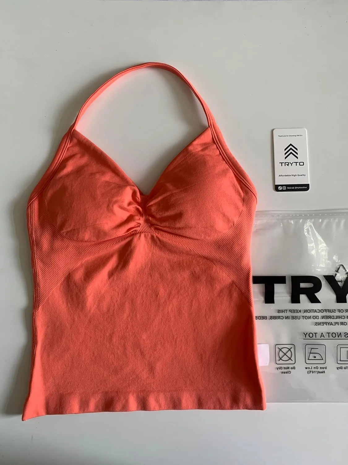 Impact Longline Strappy Top Women Halter Tops Workout Tank Compression Gym Fitness