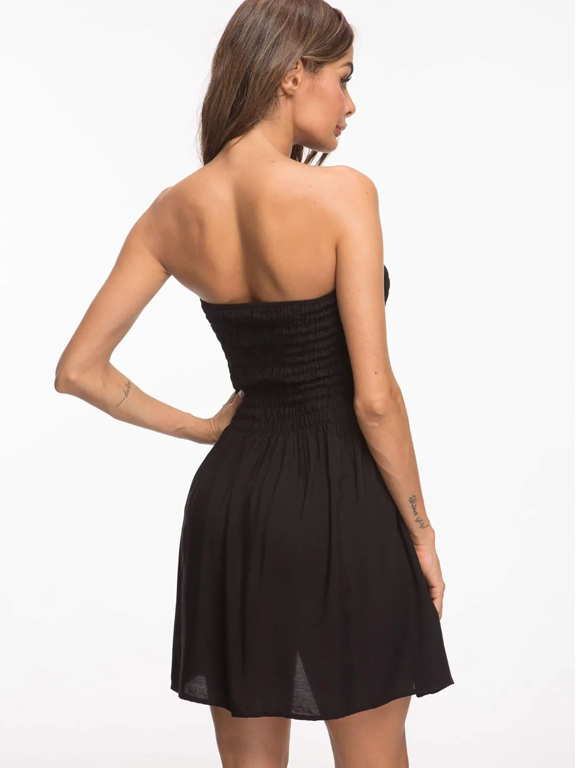 Just Quella Women's Strapless Tube Top Beach Mini Dress