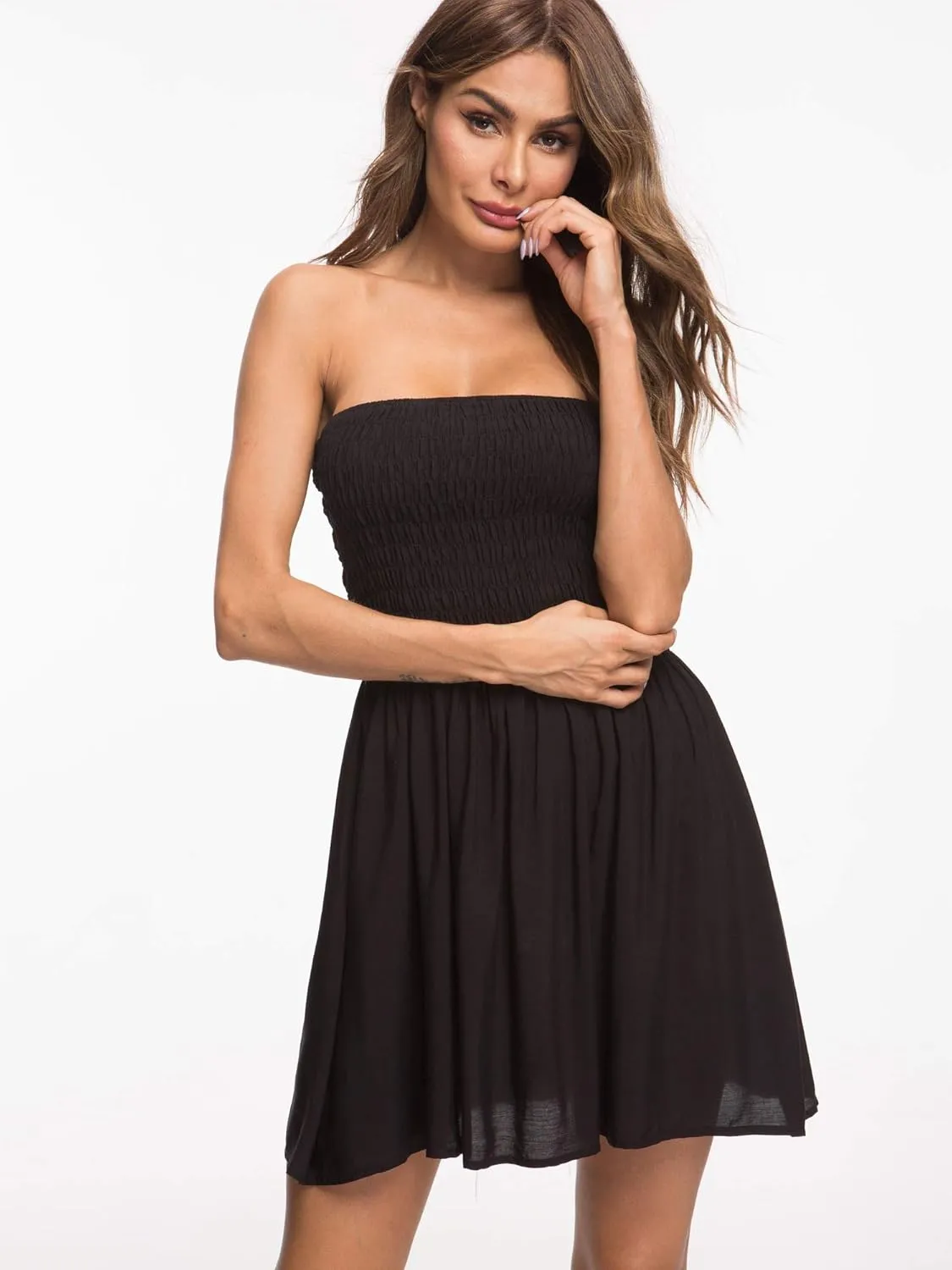 Just Quella Women's Strapless Tube Top Beach Mini Dress