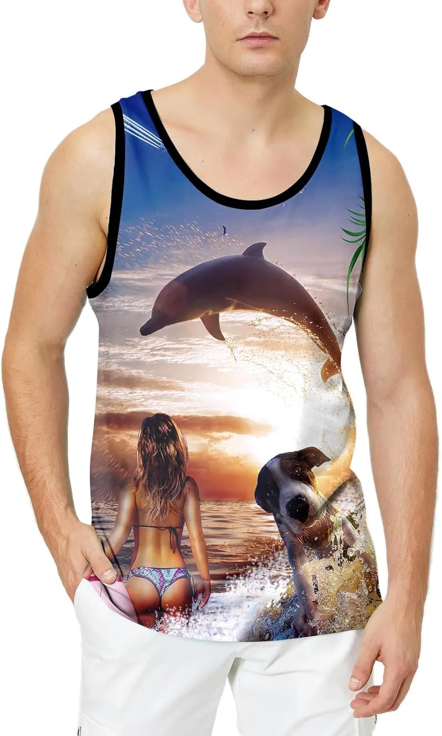 LAIDIPAS Men's 3D Tank Tops Summer Casual Novelty Sleeveless Shirt Unisex Colorful Graphics Top Tees Shirt