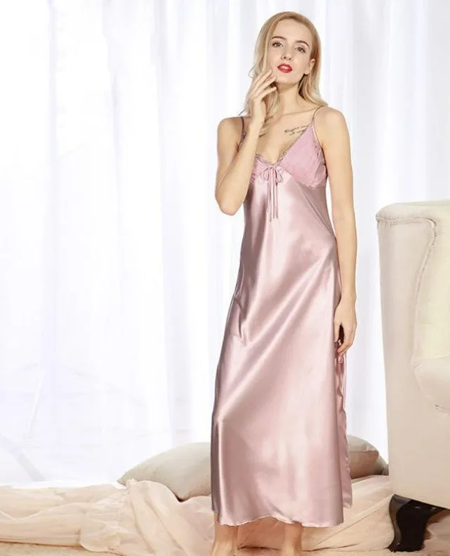 Lovely Long Satin Night Dress in Plus Sizes, too!