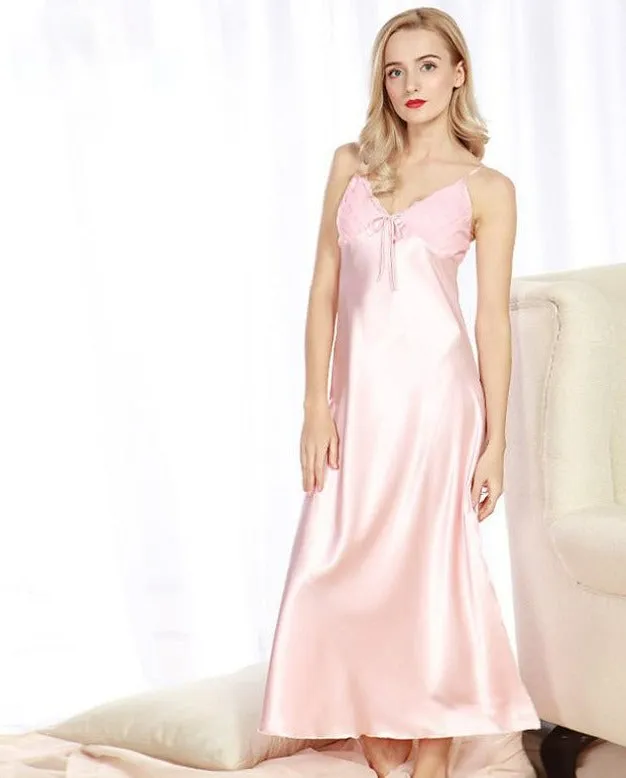 Lovely Long Satin Night Dress in Plus Sizes, too!