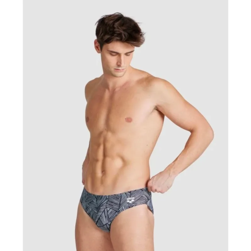 MEN'S ARENA SWIM BRIEF OVERVIEW PRINT - WHITE/MULTI