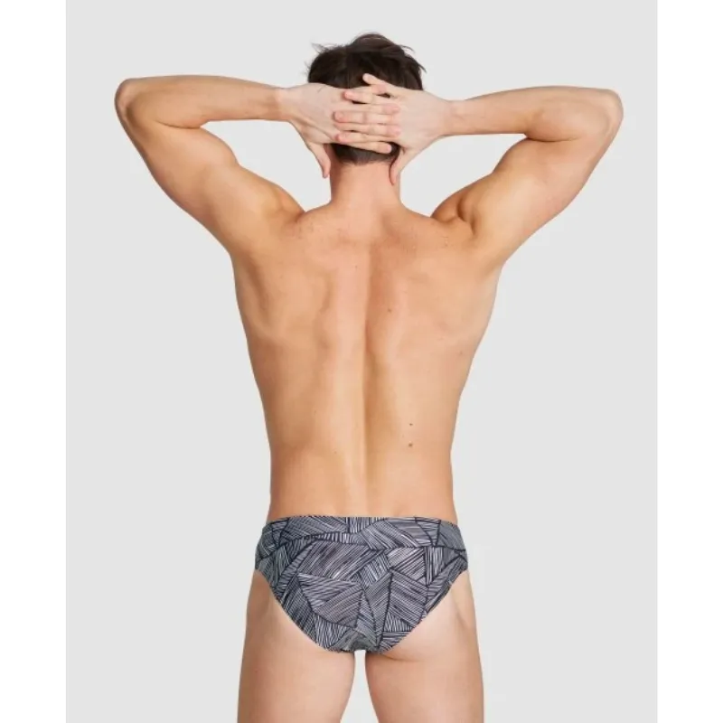 MEN'S ARENA SWIM BRIEF OVERVIEW PRINT - WHITE/MULTI