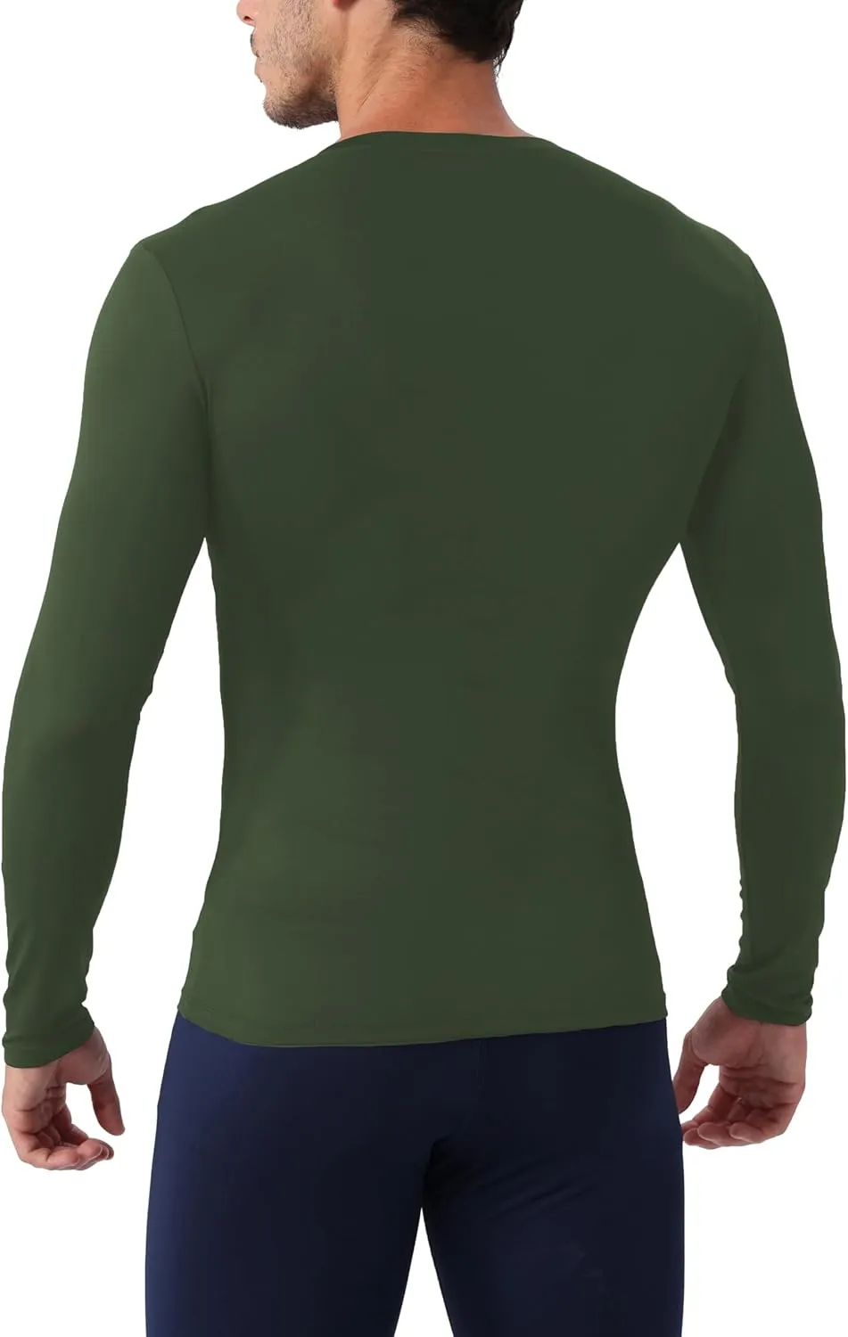 Men's Compression Shirt V Neck Long Sleeve Workout Shirts Cool Dry Athletic Gym Undershirts Active Sports Baselayer Tops