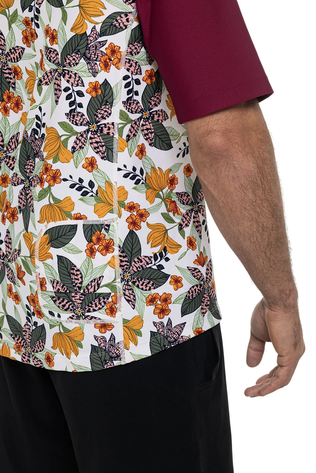 Men's Hightide Short Sleeve Swim Shirt  |  Apricot Crush Floral Paradise