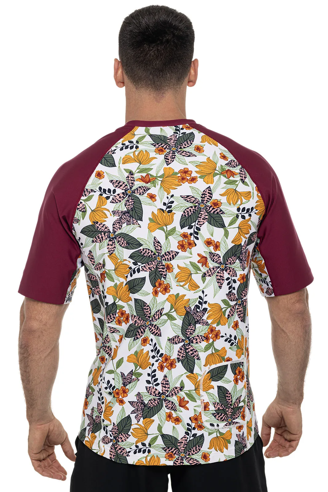 Men's Hightide Short Sleeve Swim Shirt  |  Apricot Crush Floral Paradise