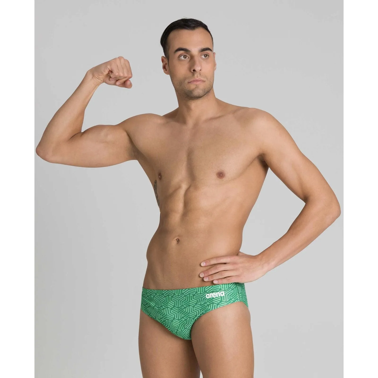 MEN'S KIKKO BRIEF - BLACK/MULTI GREEN