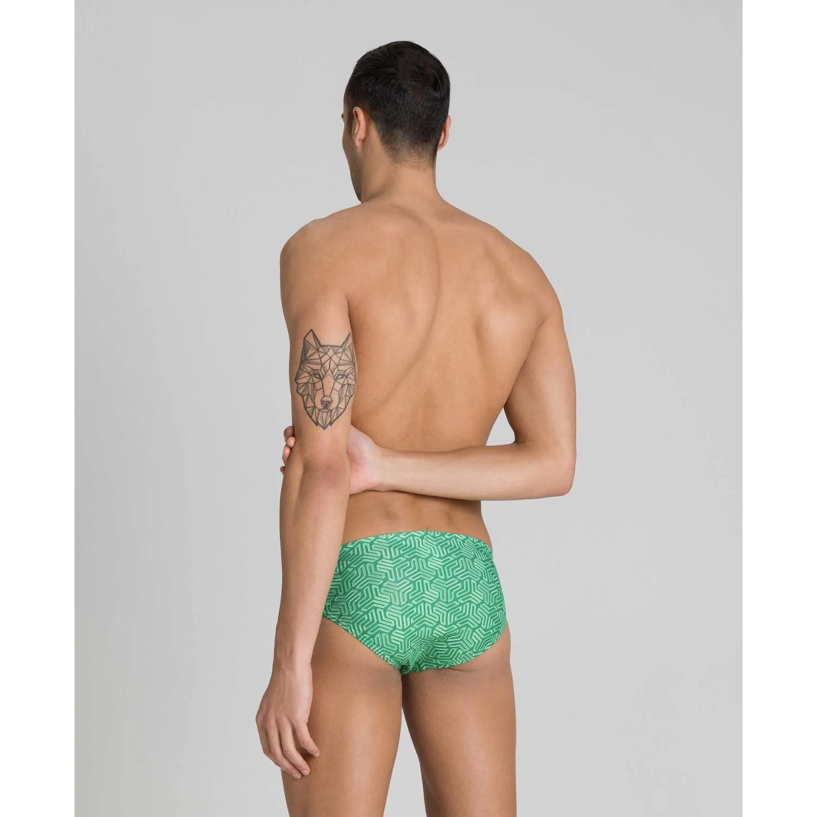MEN'S KIKKO BRIEF - BLACK/MULTI GREEN