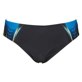 MEN'S ONE PLACED PRINT BRIEF - BLACK/BLUE