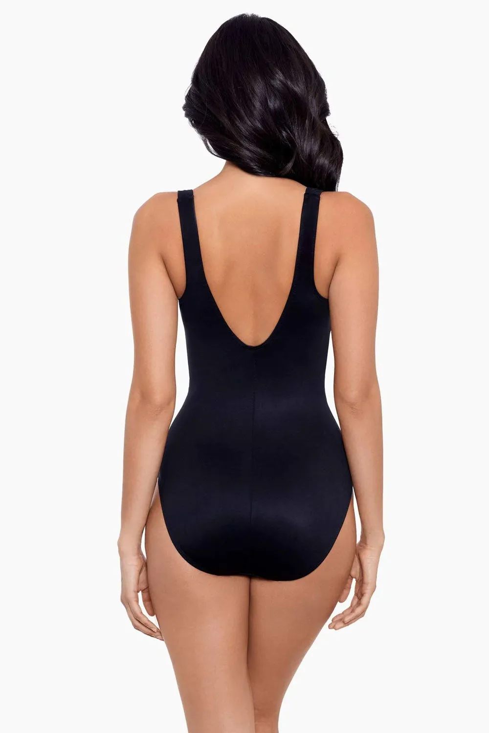 Miraclesuit Spectra collection 'Trinity' Shaping Swimsuit in Black, White & Olive