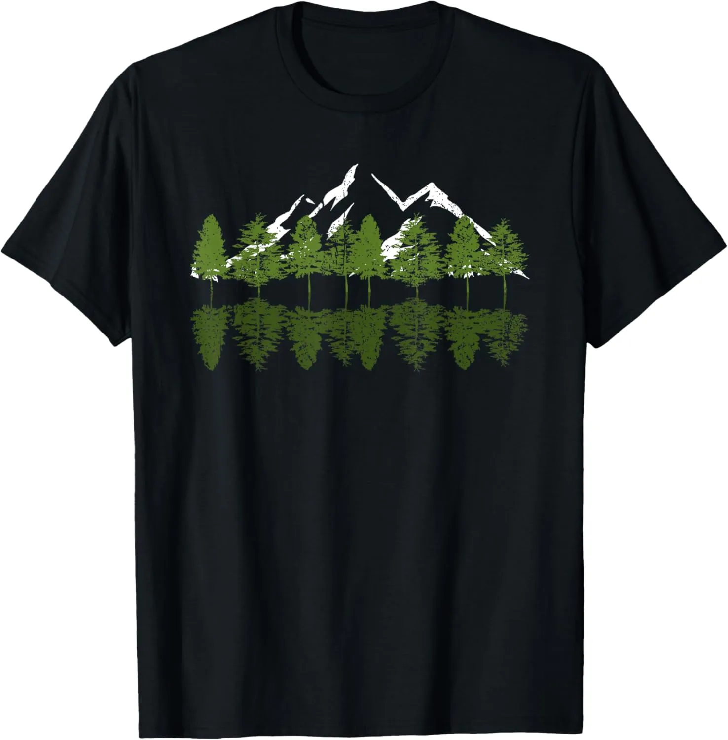 Mountain Trees Reflection Outdoor Forest Landscape Nature T-Shirt