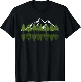 Mountain Trees Reflection Outdoor Forest Landscape Nature T-Shirt