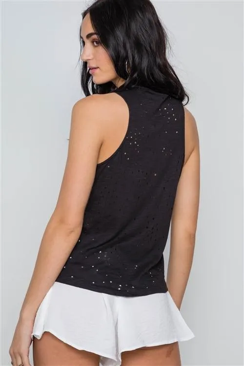 No Thank You Distressed Tank