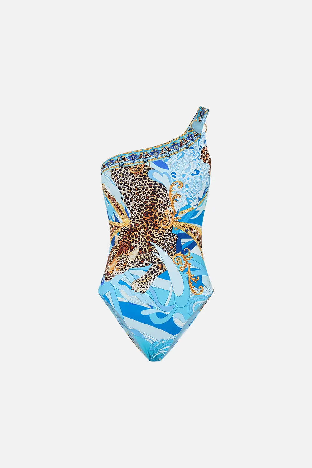 ONE SHOULDER ONE PIECE SKY CHEETAH