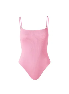 Palma Strap Straight Neckline One-Piece Pink Ridges