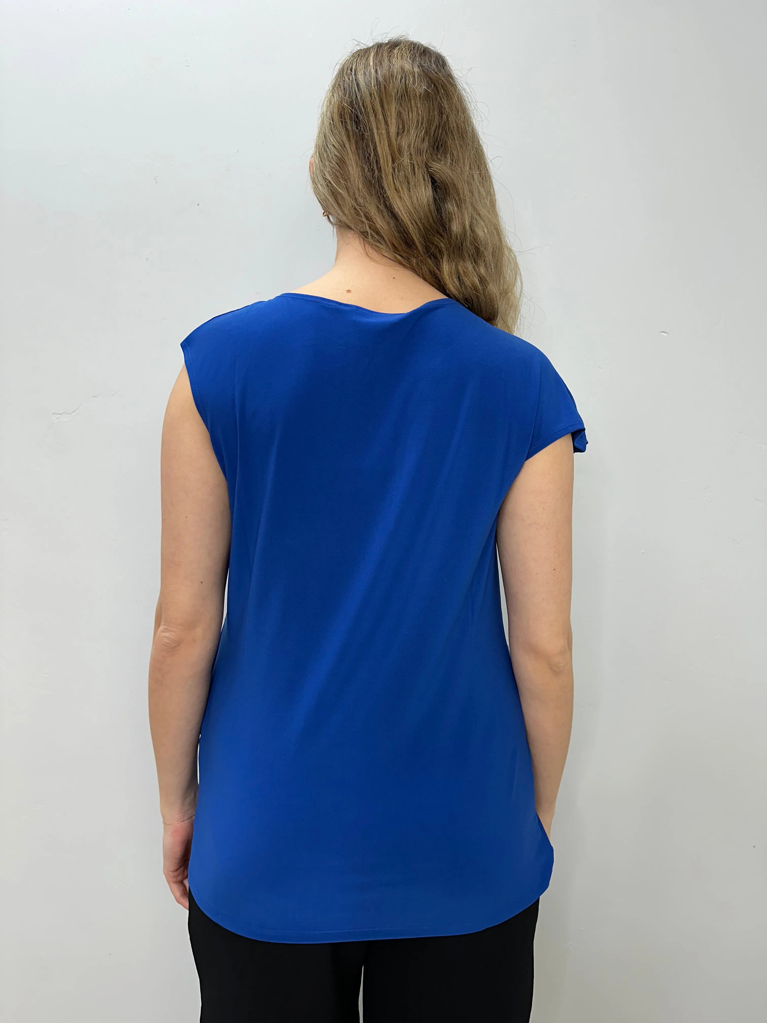Royal Blue Sleeveless Ruffle Tank