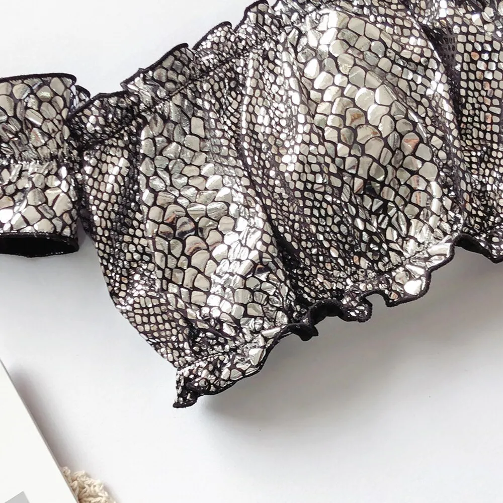 Sequins Snaked Strapless Bikini