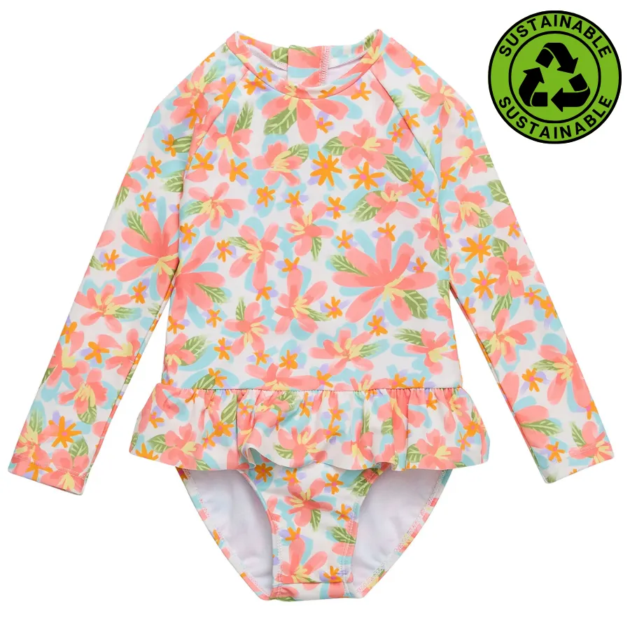 Snapper Rock Hawaiian Luau Sustainable Long Sleeve Surf Suit G60037L