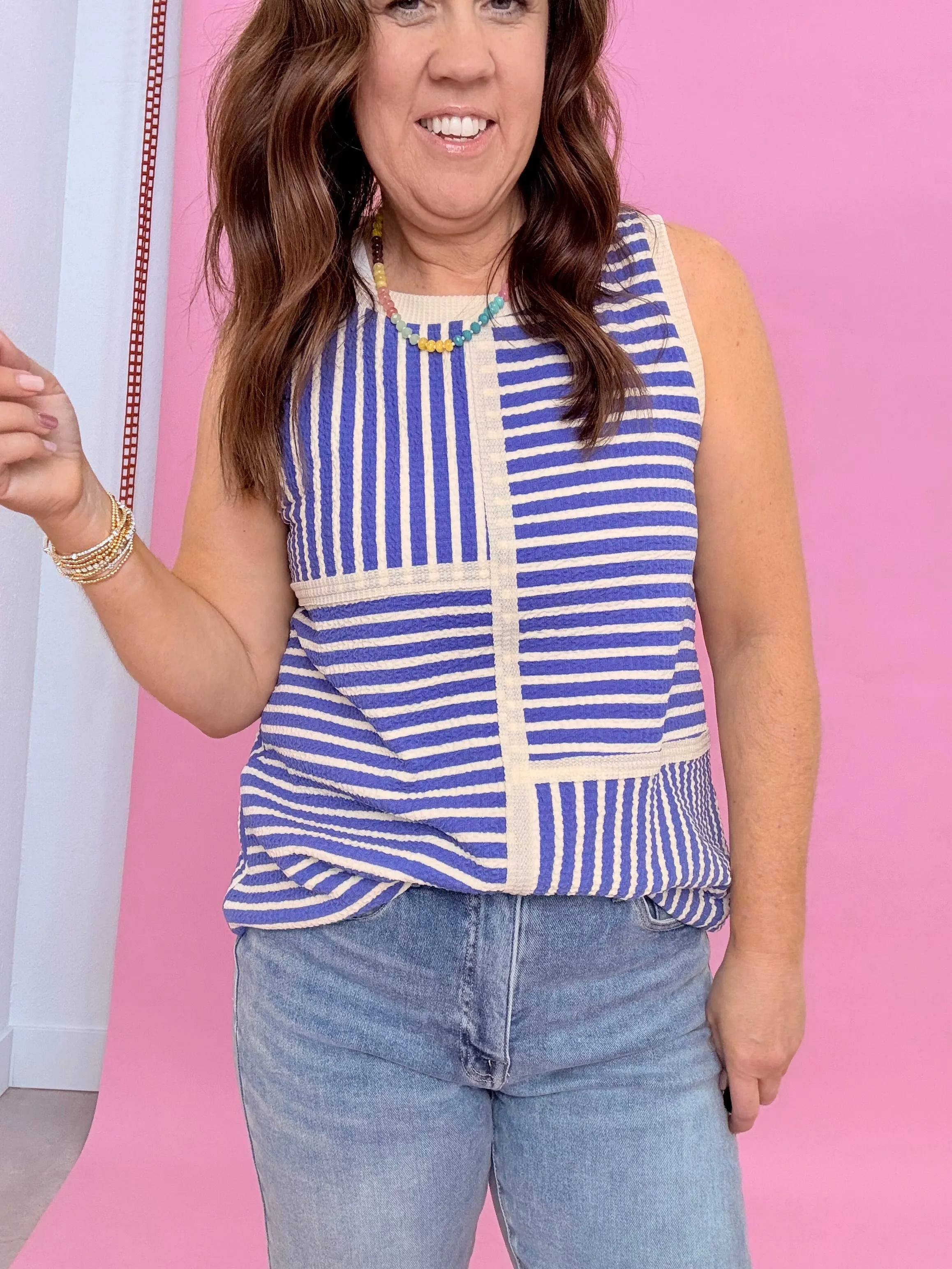 Textured Knit Sleeveless Top