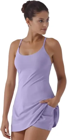 The Ultimate Tummy Control Backless Active Dress Easy Peezy for Women, Built-In Plush Shorts, Easy Bathroom Breaks