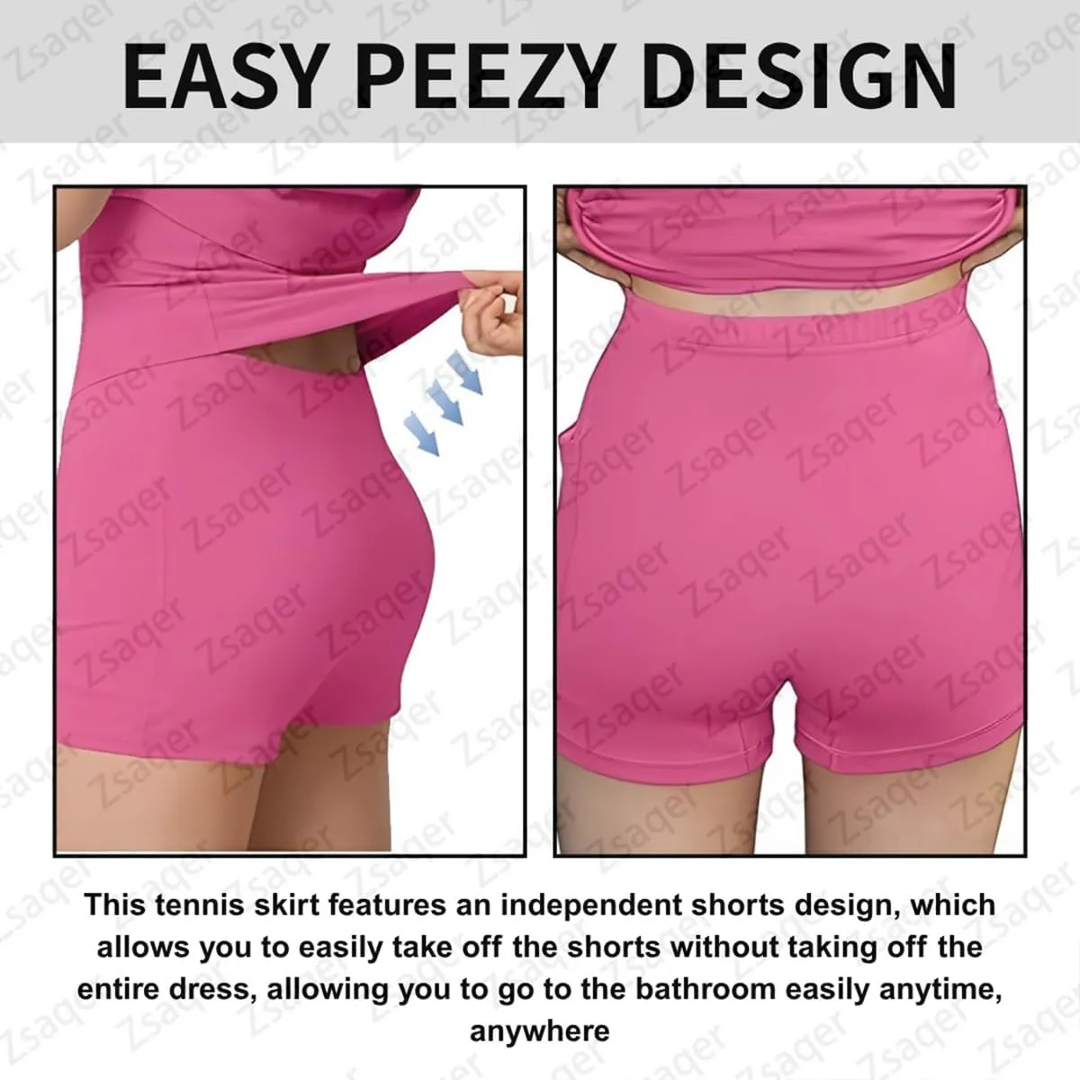 The Ultimate Tummy Control Backless Active Dress Easy Peezy for Women, Built-In Plush Shorts, Easy Bathroom Breaks