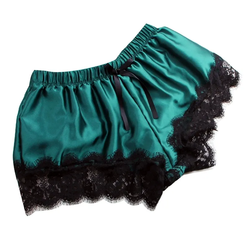 VenusFox Spaghetti Strap Lace Sexy Top   Shorts Pajamas Set