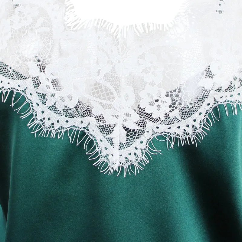 VenusFox Spaghetti Strap Lace Sexy Top   Shorts Pajamas Set