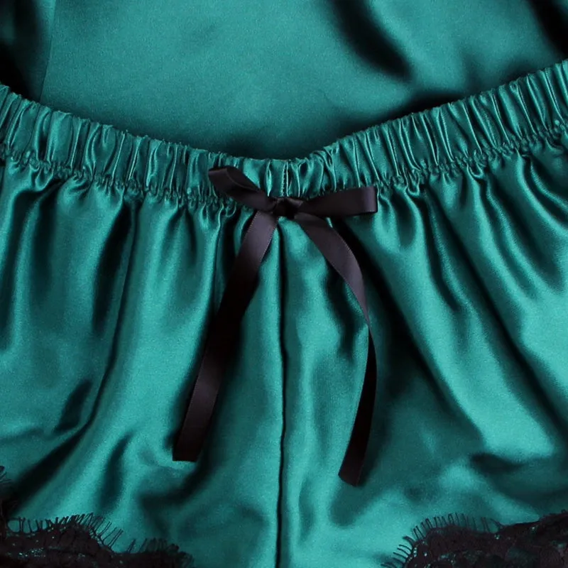 VenusFox Spaghetti Strap Lace Sexy Top   Shorts Pajamas Set