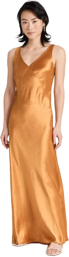 Vince Women's V Neck Maxi Slip Dress