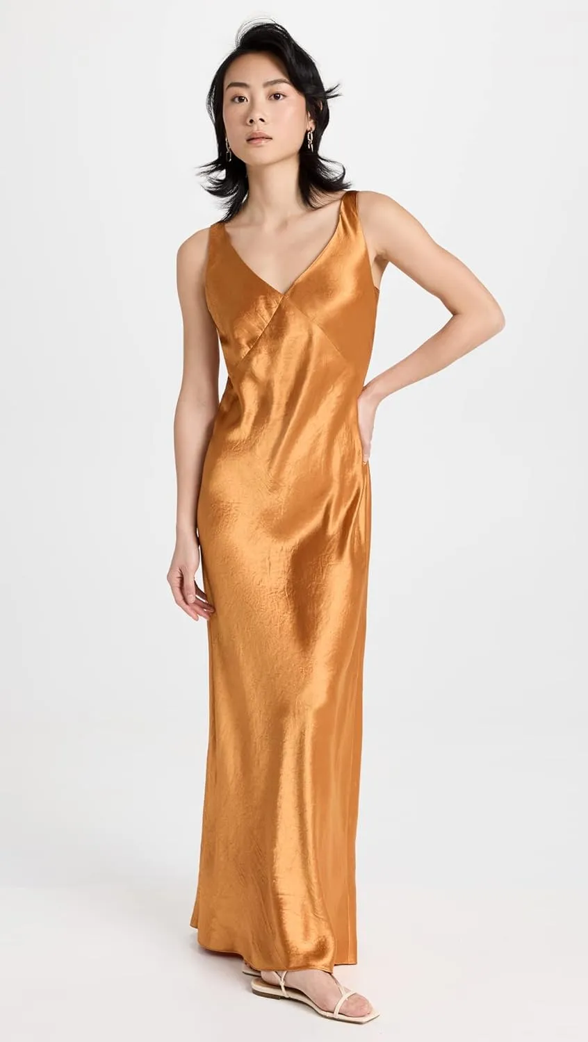 Vince Women's V Neck Maxi Slip Dress